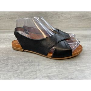 Miz Mooz Thayne Women's Sandal Slingback Slip-On Leather 7 Black Comfort Shoes